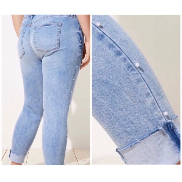 jeans with pearl beads